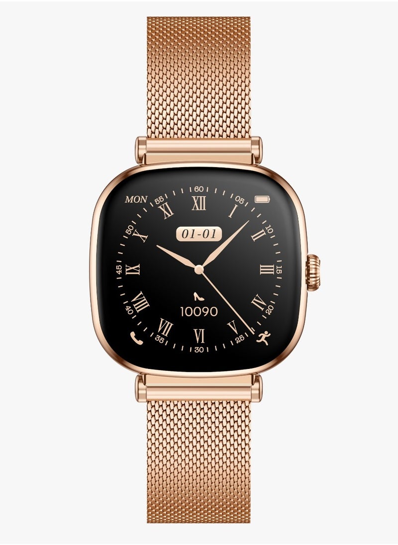 Princess Smart Watch with AMOLED Display and Extra Strap / Customizable Dials / Always-on display / Music Control / Raise Wrist Wake Screen / Volume Control / Remote Camera / Sleep Monitoring / GL-SWA38 - Gold