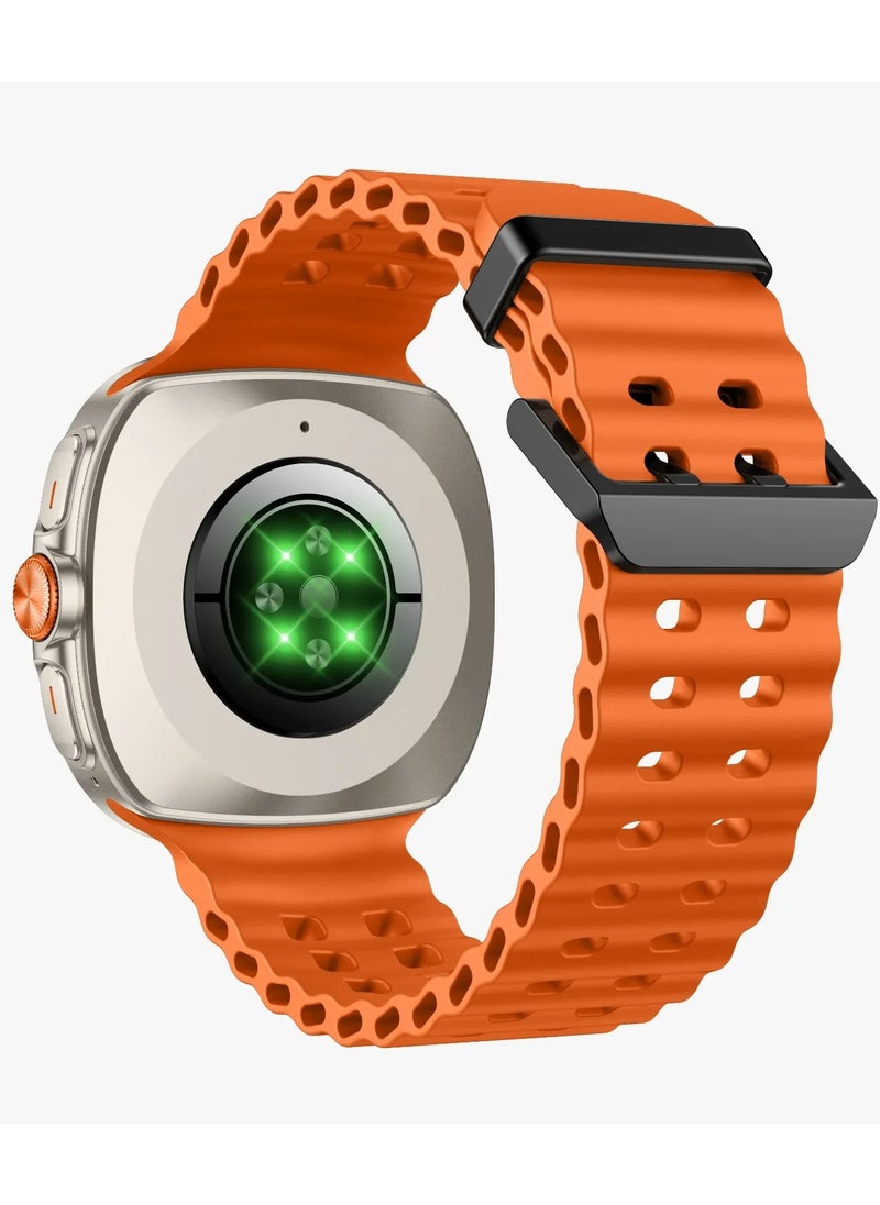Smart Watch Connect Pro with AMOLED Display 1.43” and High-Fidelity BT Calling / Always-on Display / Call/social notifications / Music Control / Raise Wrist Wake screen / Sleep monitoring / Sedentary Reminder - Orange/Titanium Dial
