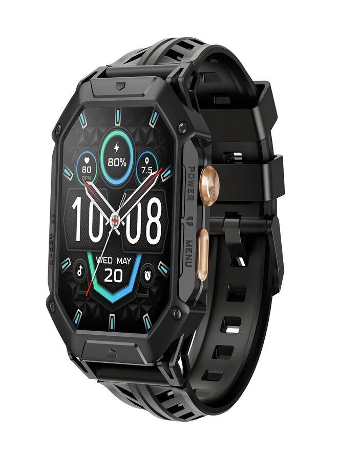 Iron N1 Smart Watch 2.13-inch AMOLED HD Display, 850mAh 100 Days Standby Battery Life,5ATM Waterproof,100+ Workout Modes, All-round Health Monitoring, Built-in GPS & Phone Notifications - Black