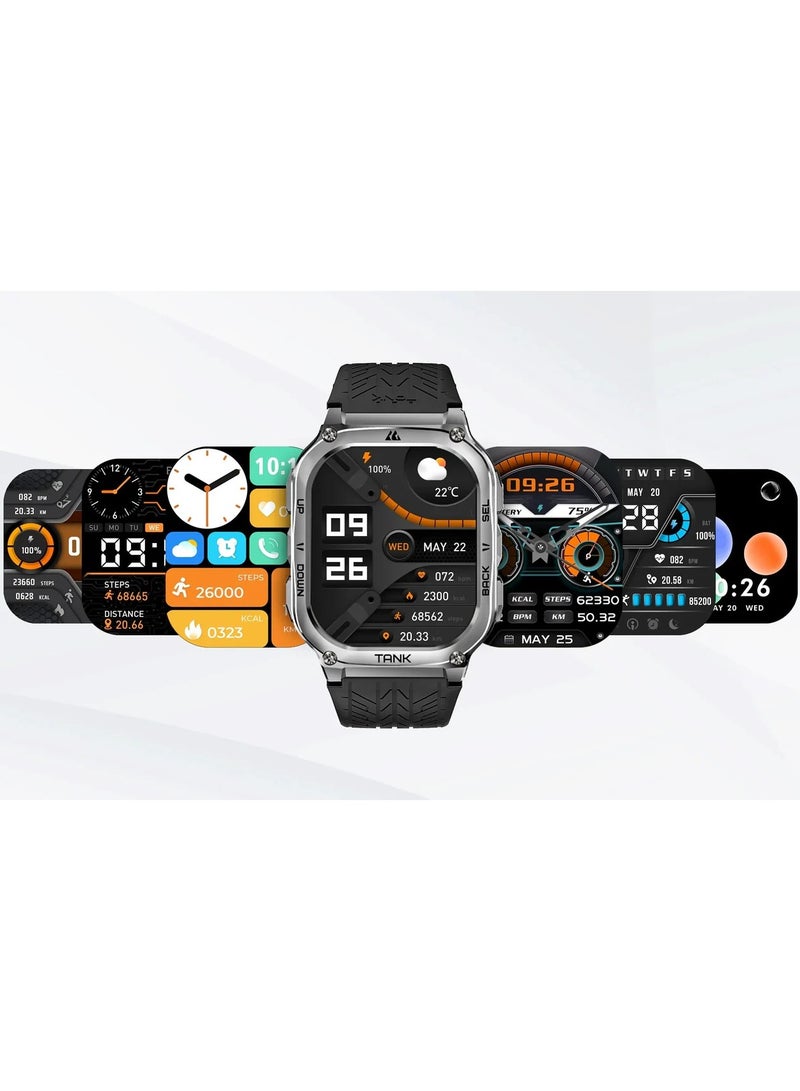 Tank M3 Smartwatch, GPS, Bluetooth Calling | Shockproof & 5ATM Waterproof up to 50 meters | 1.85