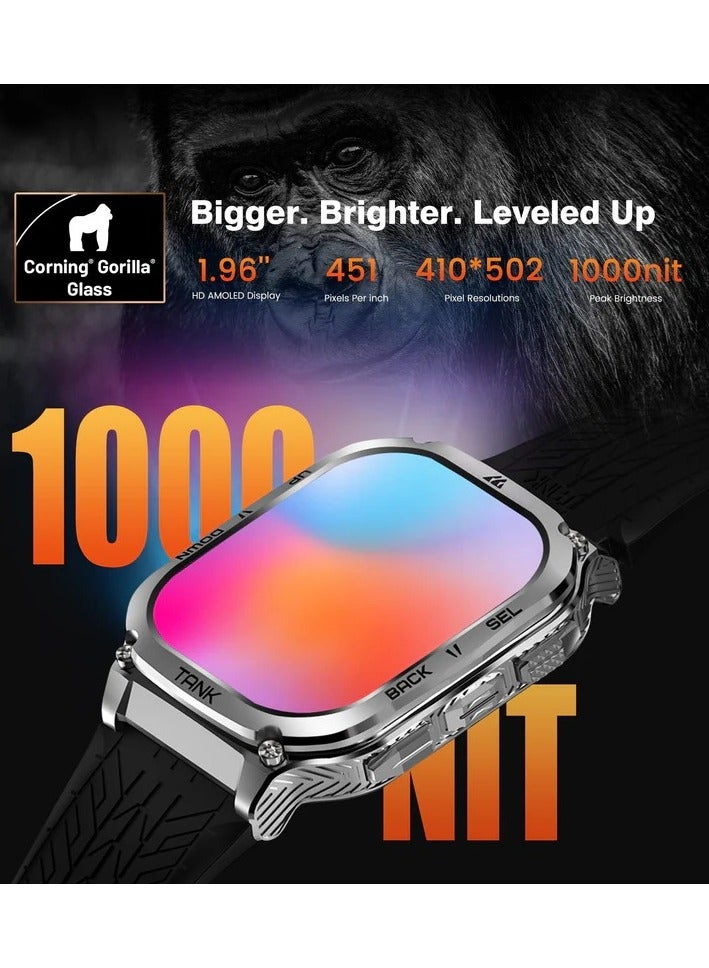 Tank M3 Smartwatch, GPS, Bluetooth Calling | Shockproof & 5ATM Waterproof up to 50 meters | 1.85