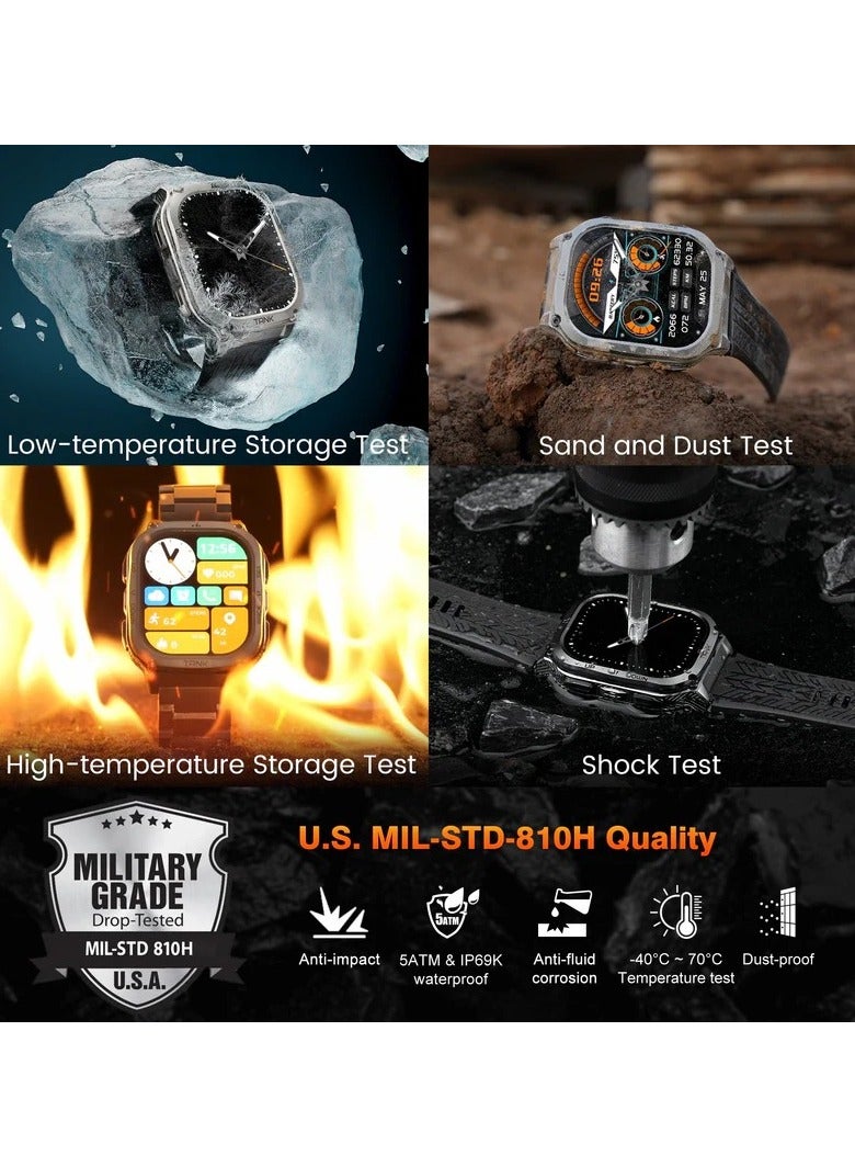 Tank M3 Smartwatch, GPS, Bluetooth Calling | Shockproof & 5ATM Waterproof up to 50 meters | 1.85