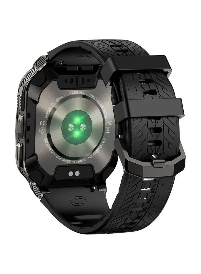 Tank M3 Smartwatch, GPS, Bluetooth Calling | Shockproof & 5ATM Waterproof up to 50 meters | 1.85