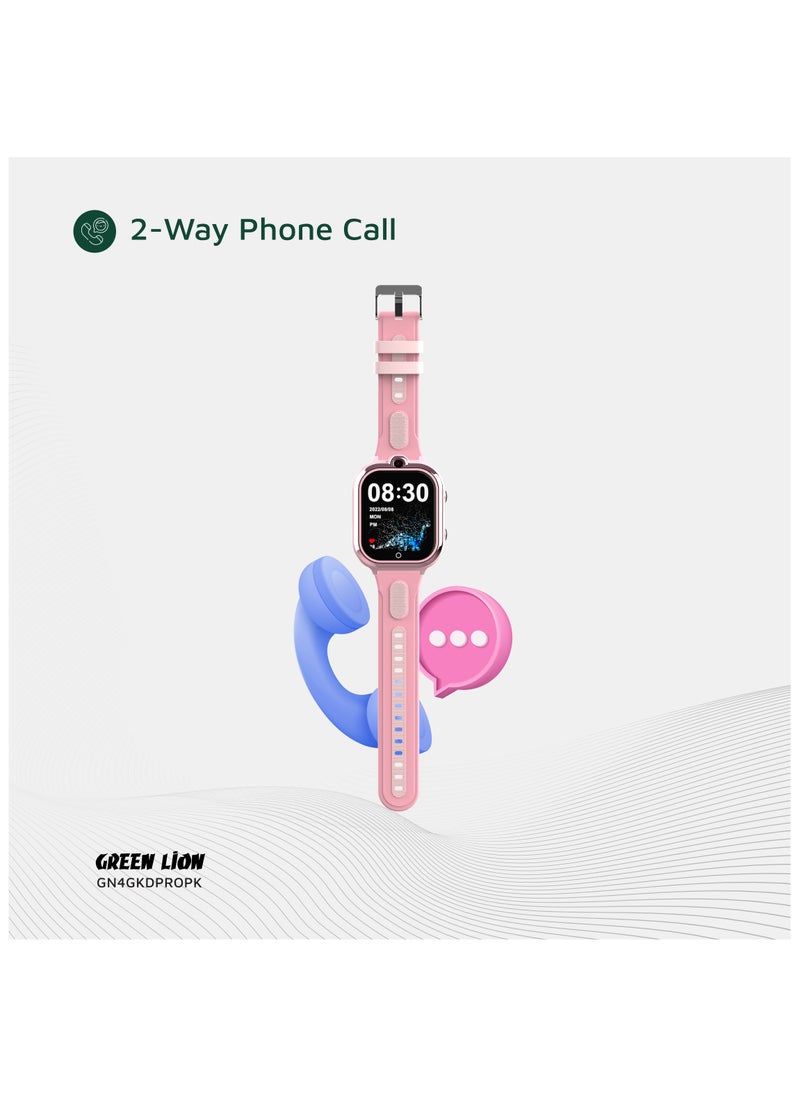4G Smart Watch for Kids Pro 1.85inch IPS 240x280 /Smartwatch for girls / HD Camera / Voice Chat / Video Call / SOS Call / GPS / Up to 4 Days Working Time / Precise Positioning / Support 4G Volte - Pink
