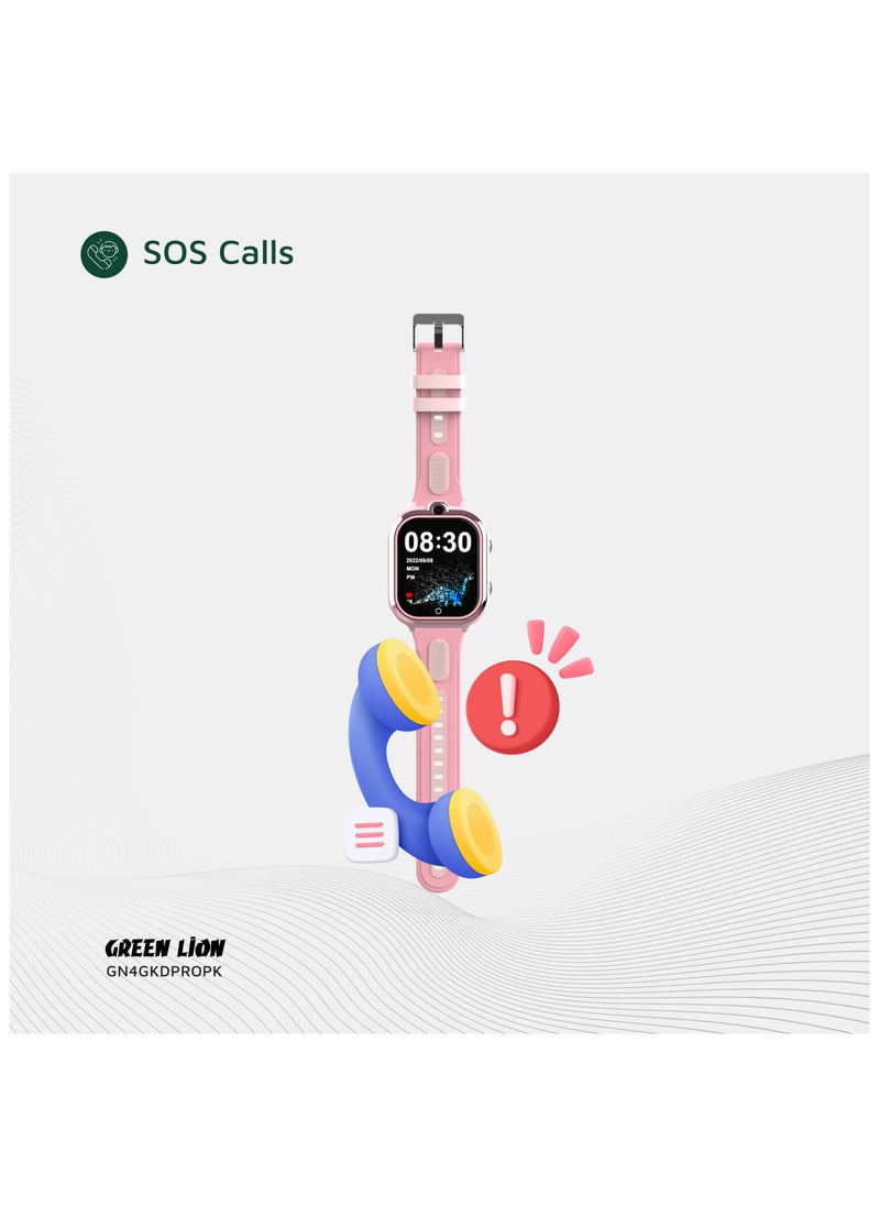 4G Smart Watch for Kids Pro 1.85inch IPS 240x280 /Smartwatch for girls / HD Camera / Voice Chat / Video Call / SOS Call / GPS / Up to 4 Days Working Time / Precise Positioning / Support 4G Volte - Pink