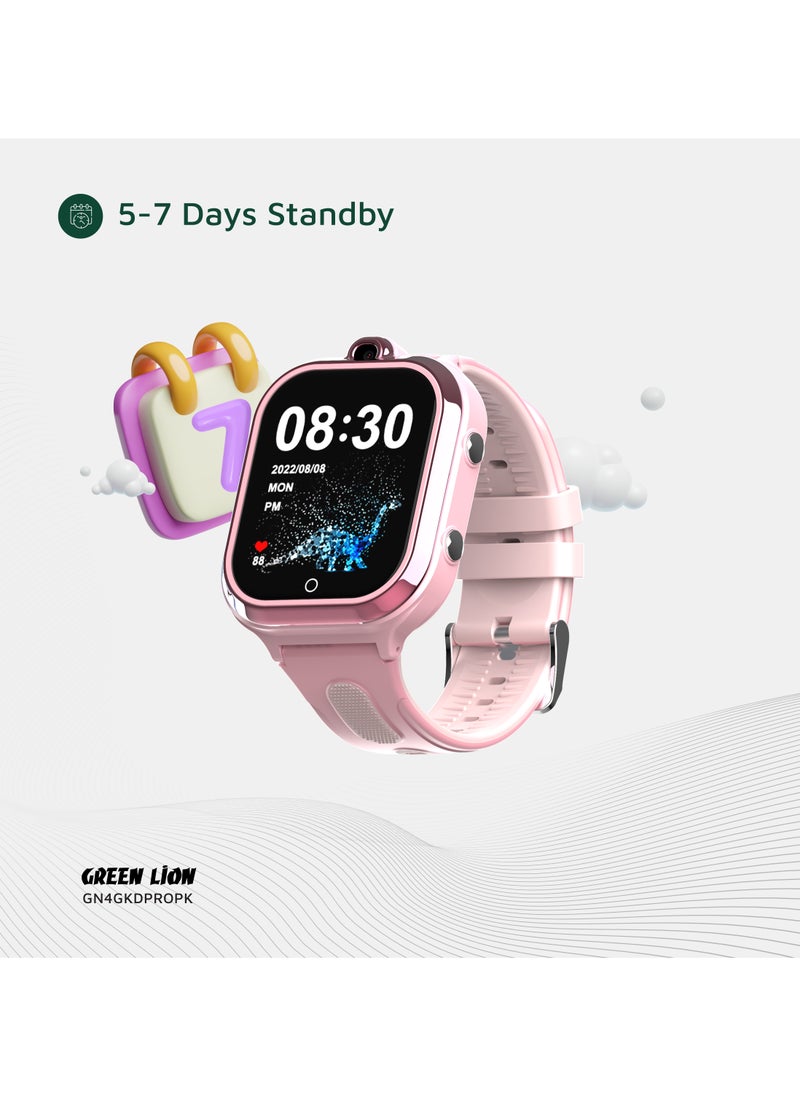 4G Smart Watch for Kids Pro 1.85inch IPS 240x280 /Smartwatch for girls / HD Camera / Voice Chat / Video Call / SOS Call / GPS / Up to 4 Days Working Time / Precise Positioning / Support 4G Volte - Pink