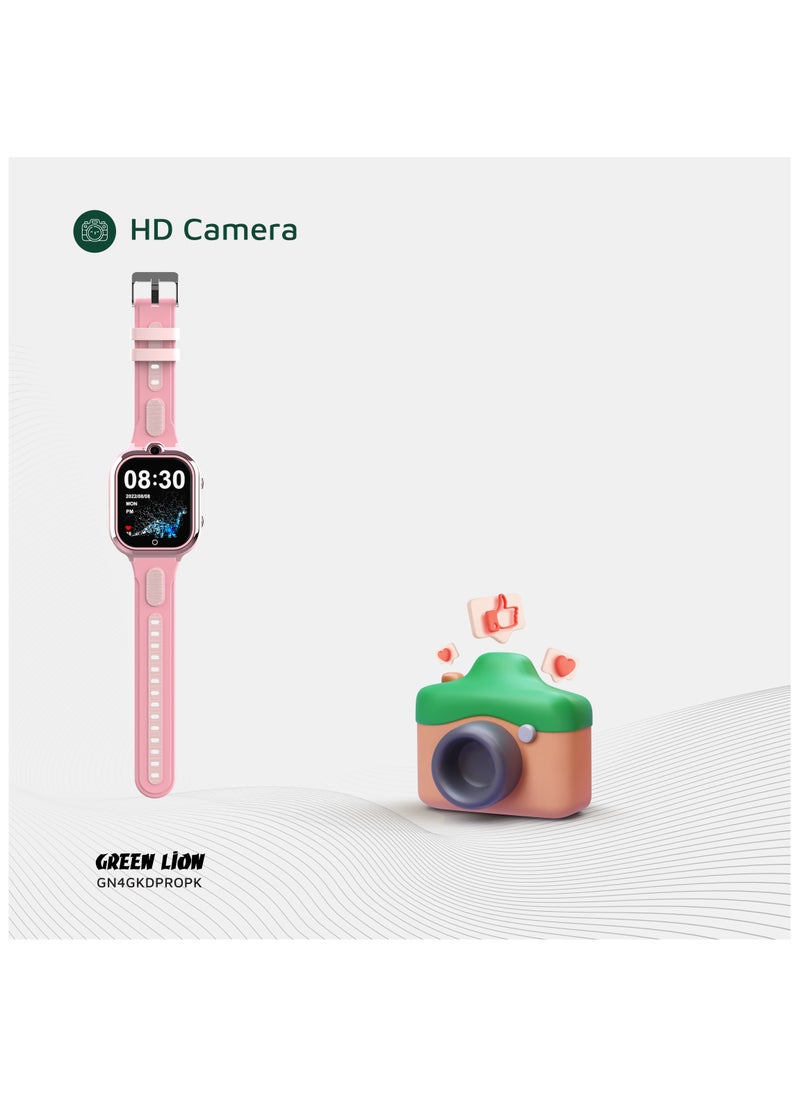 4G Smart Watch for Kids Pro 1.85inch IPS 240x280 /Smartwatch for girls / HD Camera / Voice Chat / Video Call / SOS Call / GPS / Up to 4 Days Working Time / Precise Positioning / Support 4G Volte - Pink