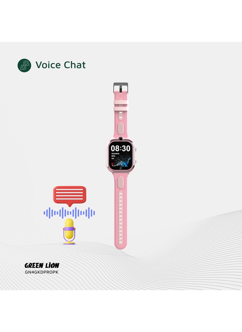 4G Smart Watch for Kids Pro 1.85inch IPS 240x280 /Smartwatch for girls / HD Camera / Voice Chat / Video Call / SOS Call / GPS / Up to 4 Days Working Time / Precise Positioning / Support 4G Volte - Pink