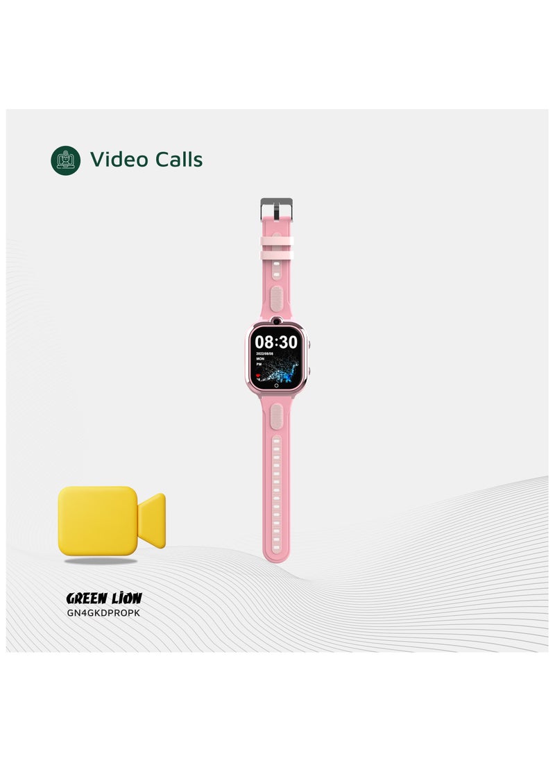 4G Smart Watch for Kids Pro 1.85inch IPS 240x280 /Smartwatch for girls / HD Camera / Voice Chat / Video Call / SOS Call / GPS / Up to 4 Days Working Time / Precise Positioning / Support 4G Volte - Pink