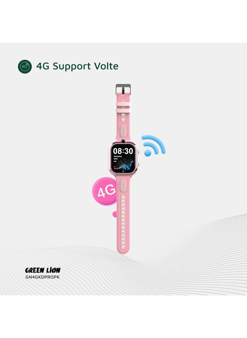 4G Smart Watch for Kids Pro 1.85inch IPS 240x280 /Smartwatch for girls / HD Camera / Voice Chat / Video Call / SOS Call / GPS / Up to 4 Days Working Time / Precise Positioning / Support 4G Volte - Pink