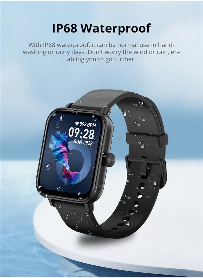 Men's Women's Smartwatch, 1.9 Inch HD Fitness Tracker, Support Answering/Making Calls, Heart Rate/Sleep Monitoring, Pedometer, Calories, 100+ Sports Modes, IP68 Waterproof Fitness Watch, Available for Android and iOS