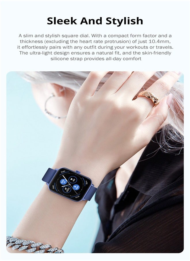 Men's Women's Smartwatch, 1.9 Inch HD Fitness Tracker, Support Answering/Making Calls, Heart Rate/Sleep Monitoring, Pedometer, Calories, 100+ Sports Modes, IP68 Waterproof Fitness Watch, Available for Android and iOS
