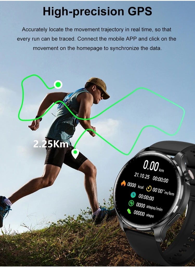 M13 Business Smart Watch with Answer Call Function NFC Compass Body Temperature Monitor Fitness Tracker Smartwatch for Men