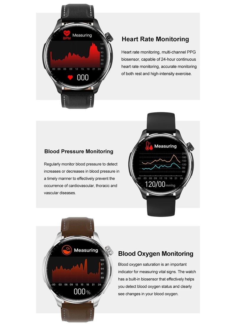 M13 Business Smart Watch with Answer Call Function NFC Compass Body Temperature Monitor Fitness Tracker Smartwatch for Men