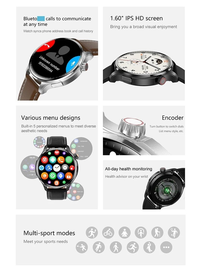 M13 Business Smart Watch with Answer Call Function NFC Compass Body Temperature Monitor Fitness Tracker Smartwatch for Men