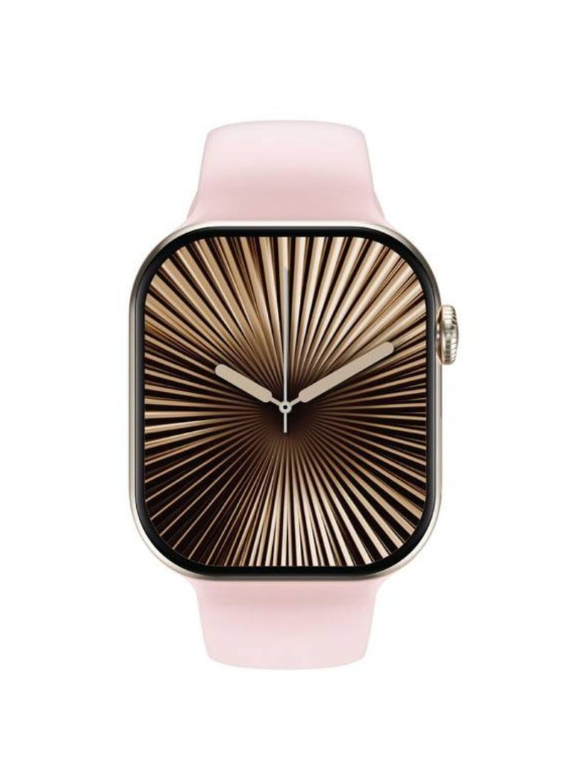 Ultimate10 46mm Smart Watch with Voice Assistant, Bluetooth Calling, Double Tap Function, Heart Rate Monitoring, ChatGPT Support, 2-3 Days Working Time & 10 Days Standby Time, 3 Hours Charging Time - Rose Gold