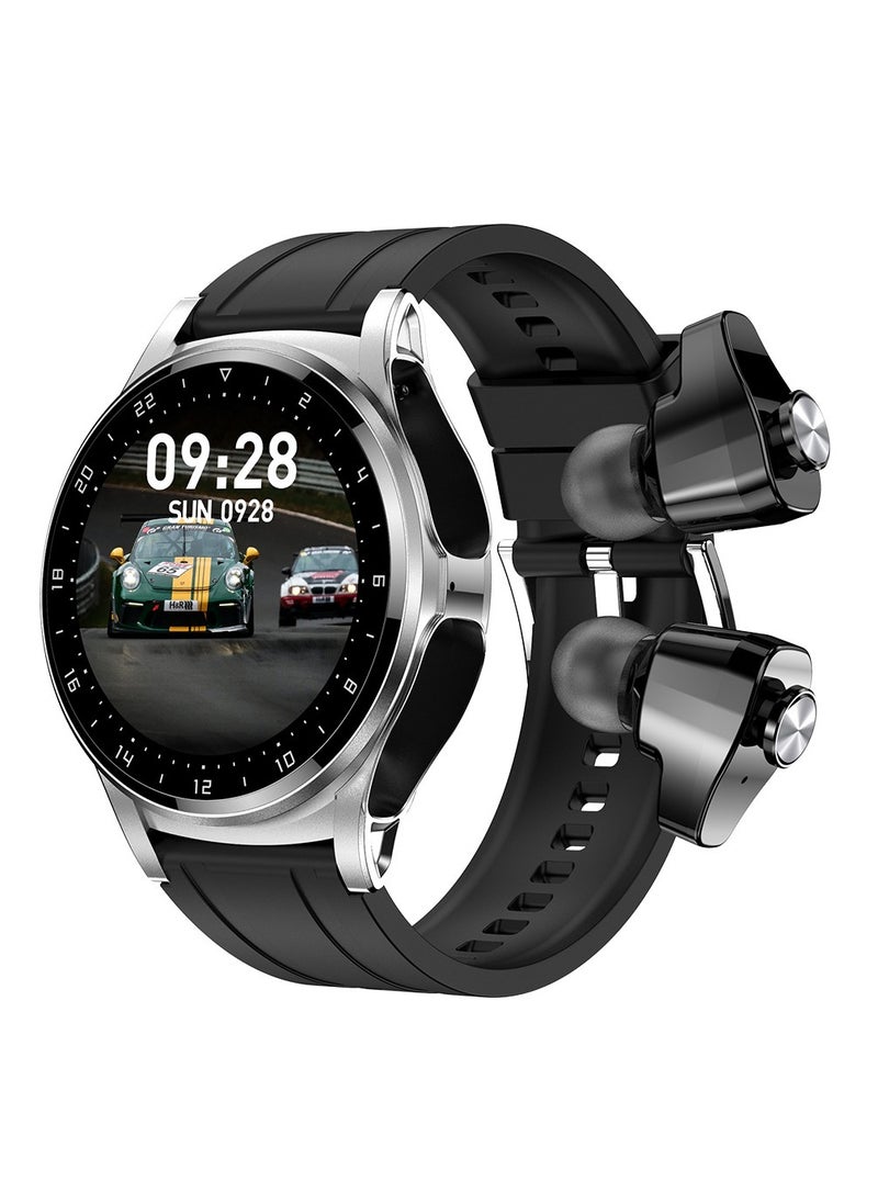 GT66 Smart Watch with TWS Earphones NFC Music Control 1.39 HD Screen Bluetooth Call Healthy Monitoring 100+ Sports Modes