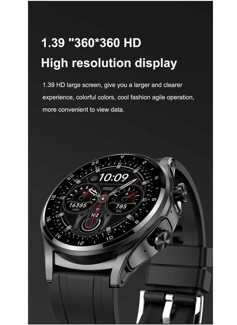 GT66 Smart Watch with TWS Earphones NFC Music Control 1.39 HD Screen Bluetooth Call Healthy Monitoring 100+ Sports Modes