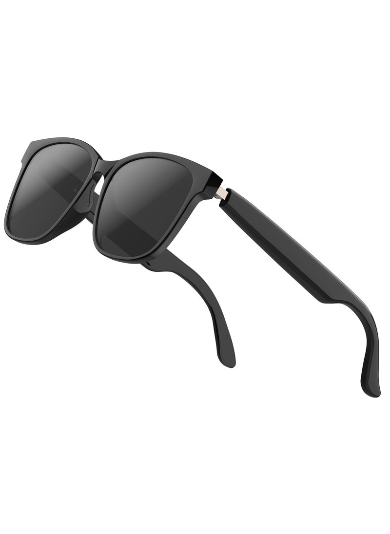 Smart Glasses Barcelona GL-SG8 / Play & Pause / Answer & Reject Calls / Polarized Anti-Blue Lens / Built-in Microphone / UV400 Protection / Voice Assistant / Remote Camera / Touch Control Smart Glass/ TWS Function - Black