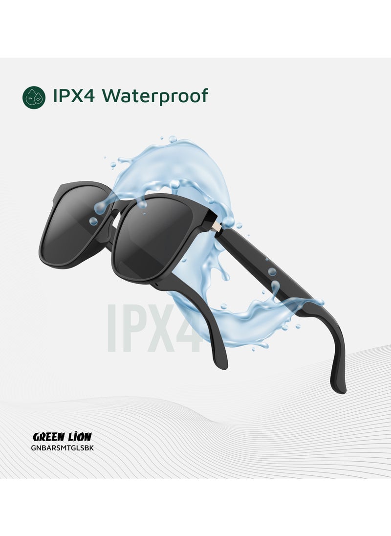 Smart Glasses Barcelona GL-SG8 / Play & Pause / Answer & Reject Calls / Polarized Anti-Blue Lens / Built-in Microphone / UV400 Protection / Voice Assistant / Remote Camera / Touch Control Smart Glass/ TWS Function - Black
