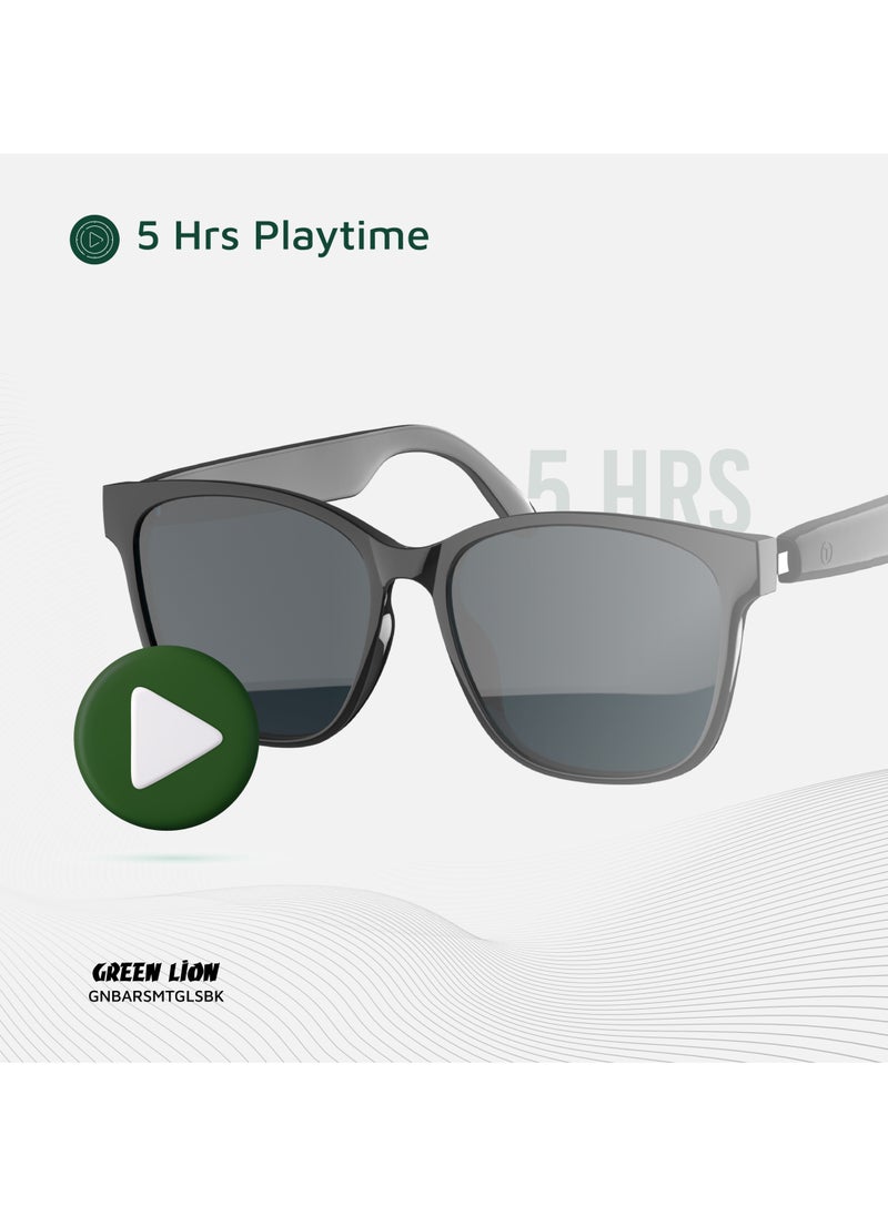 Smart Glasses Barcelona GL-SG8 / Play & Pause / Answer & Reject Calls / Polarized Anti-Blue Lens / Built-in Microphone / UV400 Protection / Voice Assistant / Remote Camera / Touch Control Smart Glass/ TWS Function - Black