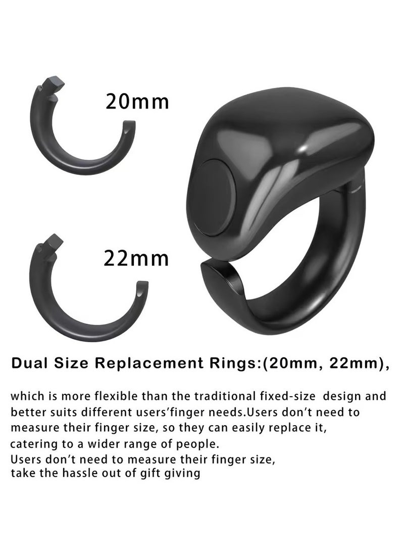 Smart Tasbih Counter Zikr Ring – Digital Tasbeeh Counter with OLED Display, App Support, Magnetic Charging, Waterproof Design, Prayer Reminder, Sleek Black – Modern Islamic Gadget for Daily Zikr & Prayer Tracking (20mm & 22mm)