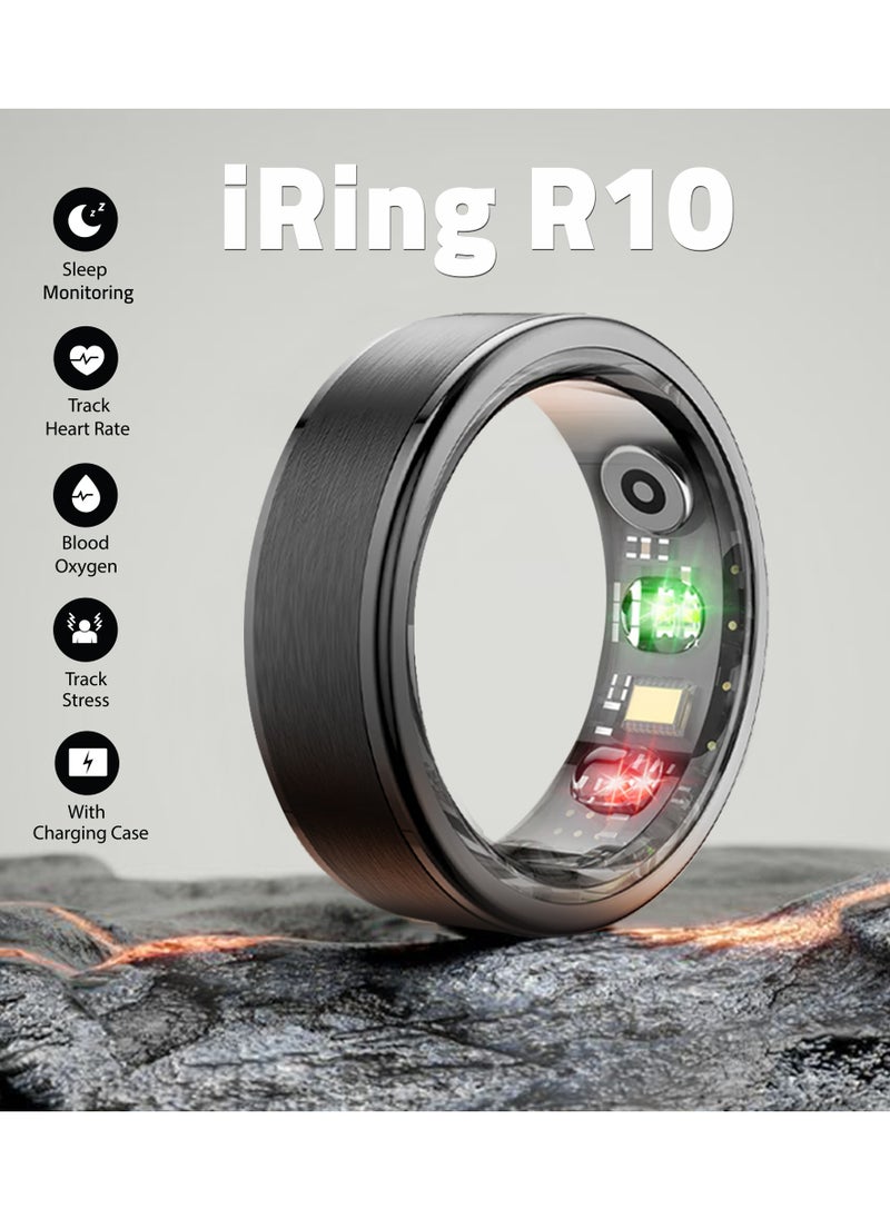 TCH Smart Ring R10 - Health & Fitness Tracker for Men and Women, Sleep Monitoring, Heart Rate &  Oxygen, Pressure, Stress Tracking, Waterproof, 7 Days Battery Life Family Care (Rose Gold 08)
