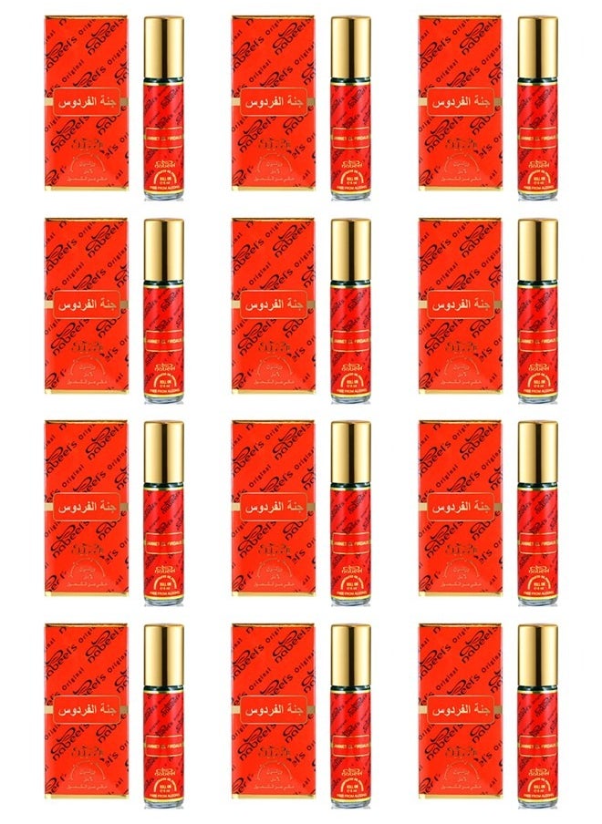 12 Pcs Nabeel Jannet El Firdous Alcohol Free Roll On Oil Perfume 6ML