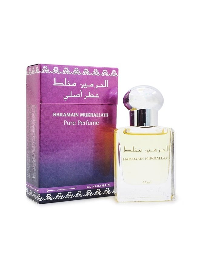 Set of 5 Haramain Pure Perfume Badar Dhahab Mukhallath Madinah 15ML Perfume Oil - Combo - Unisex