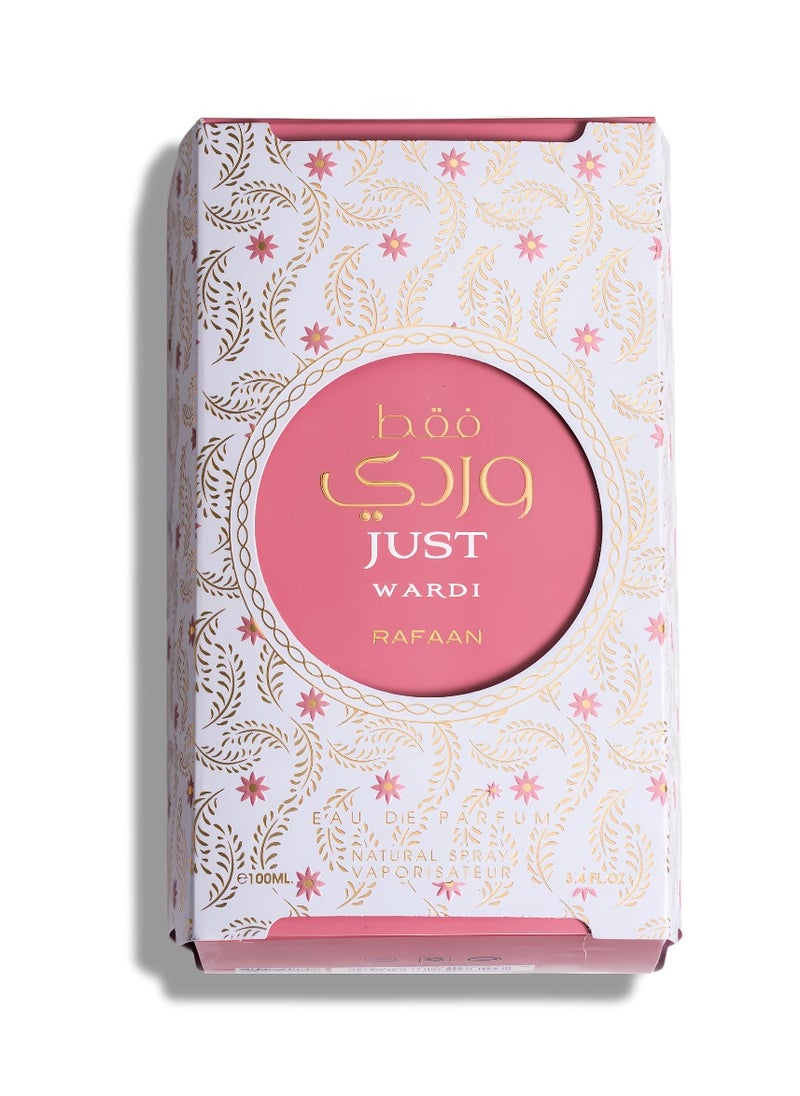 Just Wardi by Rafaan – Luxurious Floral Fruity Eau de Parfum | Lychee, Blackcurrant, Rose & Vanilla | Long-Lasting Women’s Perfume – 100ML
