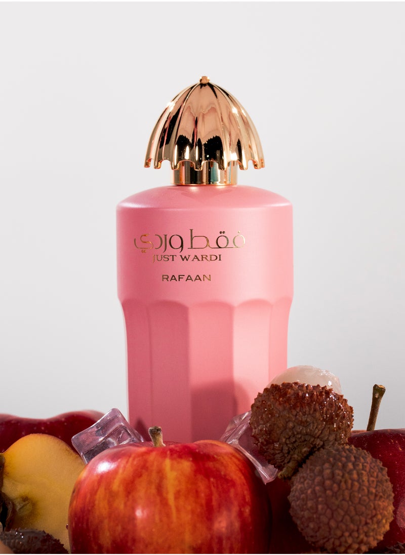 Just Wardi by Rafaan – Luxurious Floral Fruity Eau de Parfum | Lychee, Blackcurrant, Rose & Vanilla | Long-Lasting Women’s Perfume – 100ML