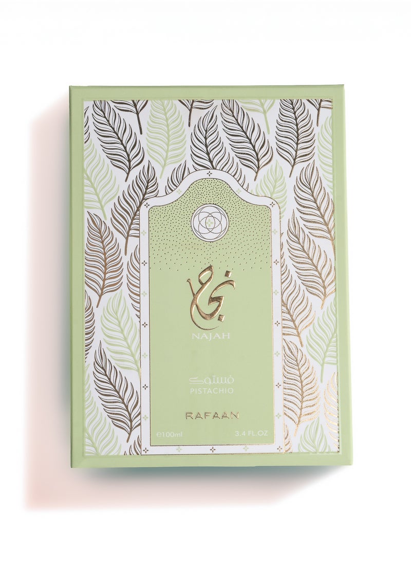 Najah Pistachio by Rafaan – Luxury Gourmand Eau de Parfum | Pistachio, Vanilla & Amber Scent | Long-Lasting Unisex Perfume – 100ML