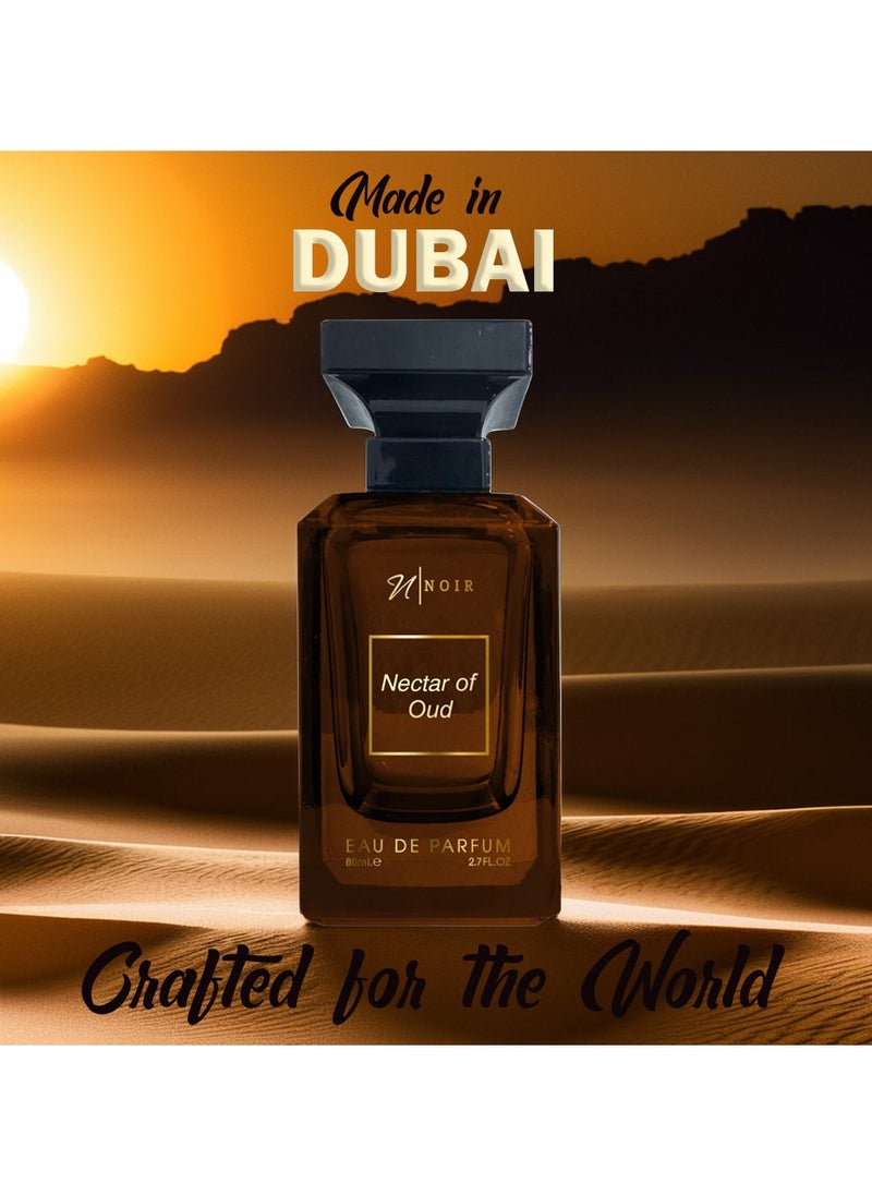 Nectar of Oud Eau de Parfum for Men – Intense Oud Scent with Saffron, Cedar, Patchouli & Spiced Raspberry | Long lasting - 80ml