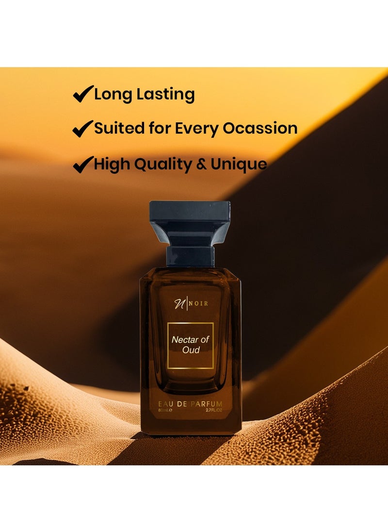 Nectar of Oud Eau de Parfum for Men – Intense Oud Scent with Saffron, Cedar, Patchouli & Spiced Raspberry | Long lasting - 80ml