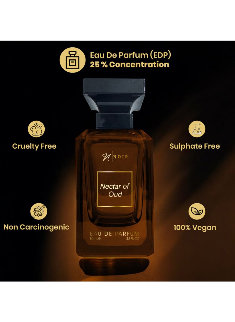 Nectar of Oud Eau de Parfum for Men – Intense Oud Scent with Saffron, Cedar, Patchouli & Spiced Raspberry | Long lasting - 80ml