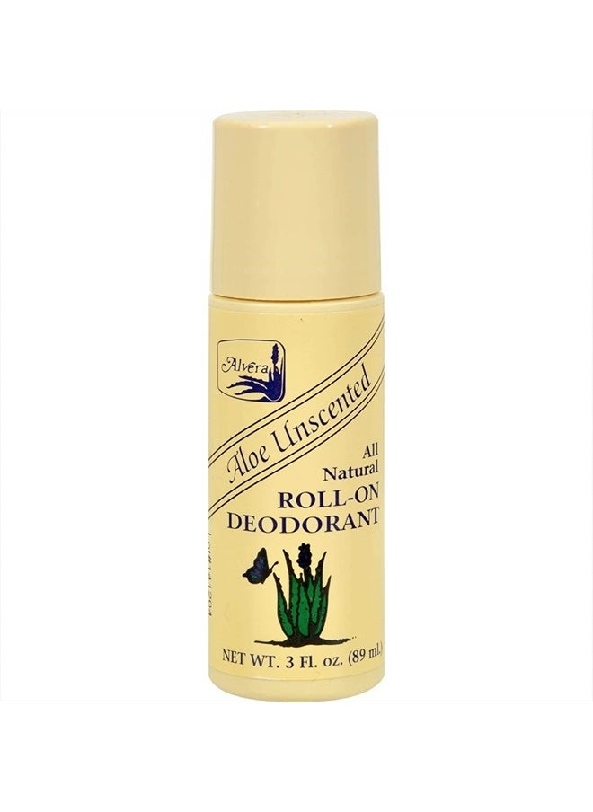 All Natural Roll-On Deodorant Aloe Unscented - 3 fl oz (6-pack)