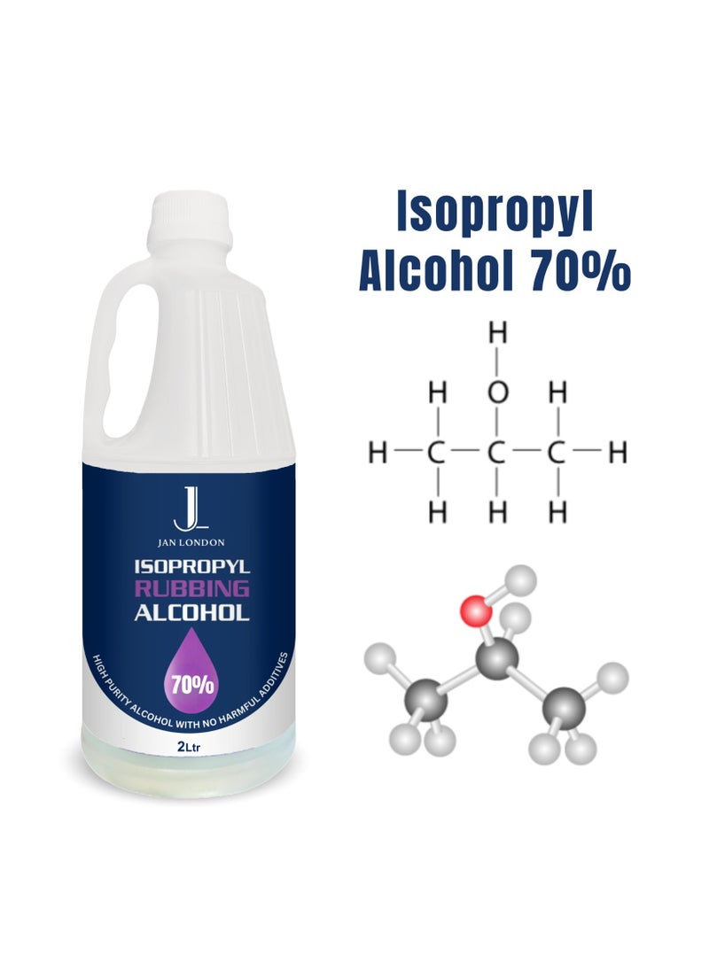 Isopropyl Rubbing Alcohol, IPA 70% – Versatile Antiseptic & Cleaner for Wounds, Surfaces, Electronics – Quick-Drying, Residue-Free, 2Liter