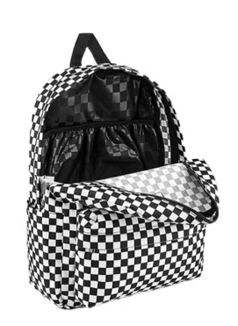 School Season Special: Colorful, Large - Capacity Laptop Schoolbag with Classic Checkerboard Print