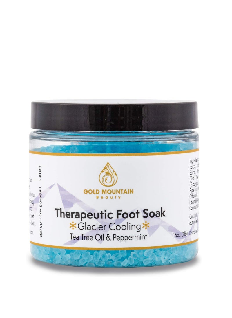 Therapeutic Foot Soak Glacier Cooling Tea Tree oil & Peppermint 16oz 1lb