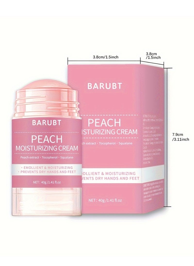 Peach Moisturizing Cream 40G Heals Dry and Cracked Feet Foot Cream Stick for Dry and Damaged Skin Knees Elbows Hands Heel Repair Balm Callus remover Moisturizer Cream Urea Foot Balm Stick