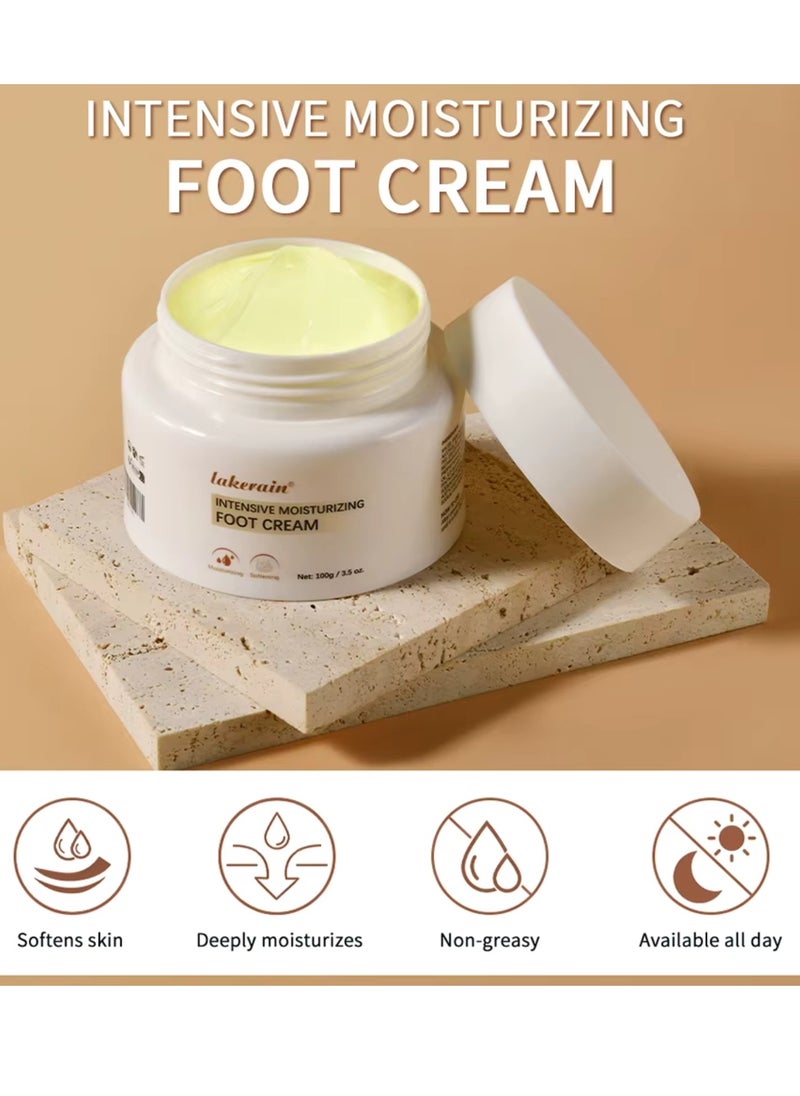 100g Intensive Moisturizing Foot Cream for Repair Dry and Cracked Feet Softening and Deep Moisturizing Cream for Feet Elbows Hands and Knees Soft and Smooth Skin Daily Moisturizer Lotion Cream