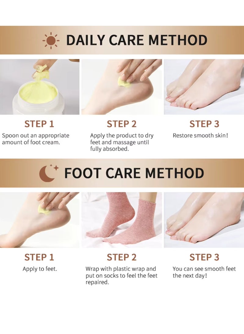 100g Intensive Moisturizing Foot Cream for Repair Dry and Cracked Feet Softening and Deep Moisturizing Cream for Feet Elbows Hands and Knees Soft and Smooth Skin Daily Moisturizer Lotion Cream