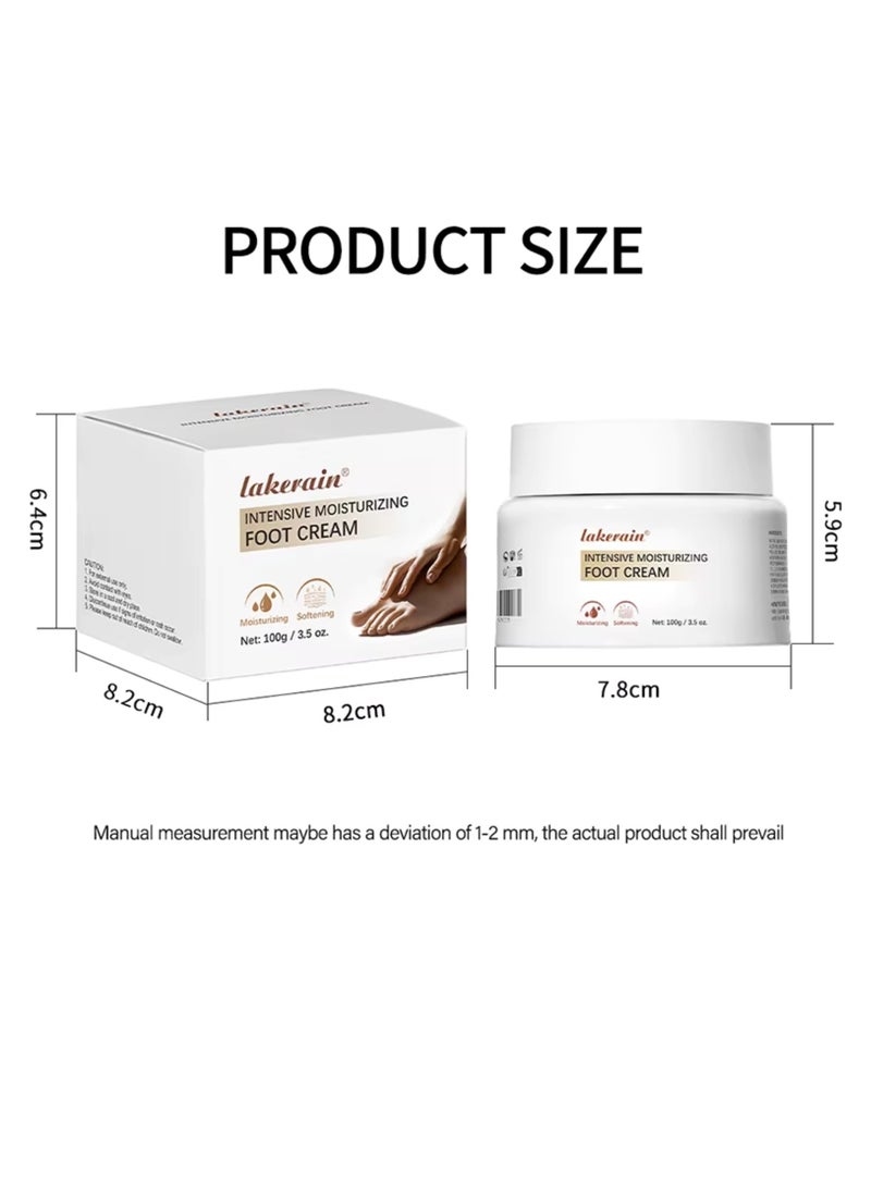 100g Intensive Moisturizing Foot Cream for Repair Dry and Cracked Feet Softening and Deep Moisturizing Cream for Feet Elbows Hands and Knees Soft and Smooth Skin Daily Moisturizer Lotion Cream