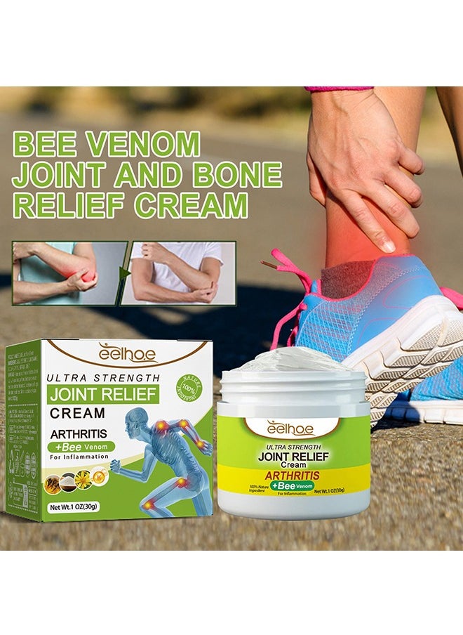 Ultra Strength Joint Relief Cream，Bee Venom Joint Relief Cream Arthritis Ultra Strength Joint Relief Cream Relieve Joint Muscle Pain, Muscle Pain, Leg Swelling, Body Massage and Care Cream 30g