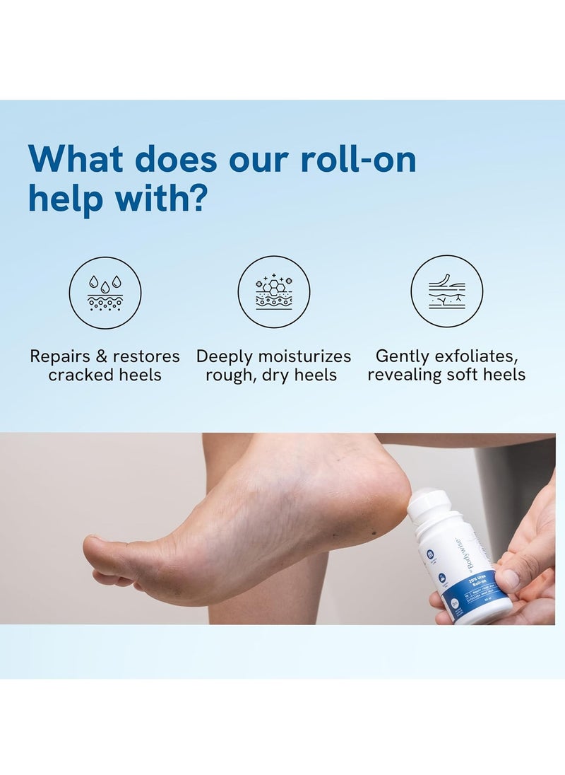 Be Bodywise 20% Urea Foot Cream Roll On 50ml | For Dry & Cracked Heels | With 2% Lactic Acid, Olive Oil & Vitamin E | Helps Repair and Moisturise Cracked Heels