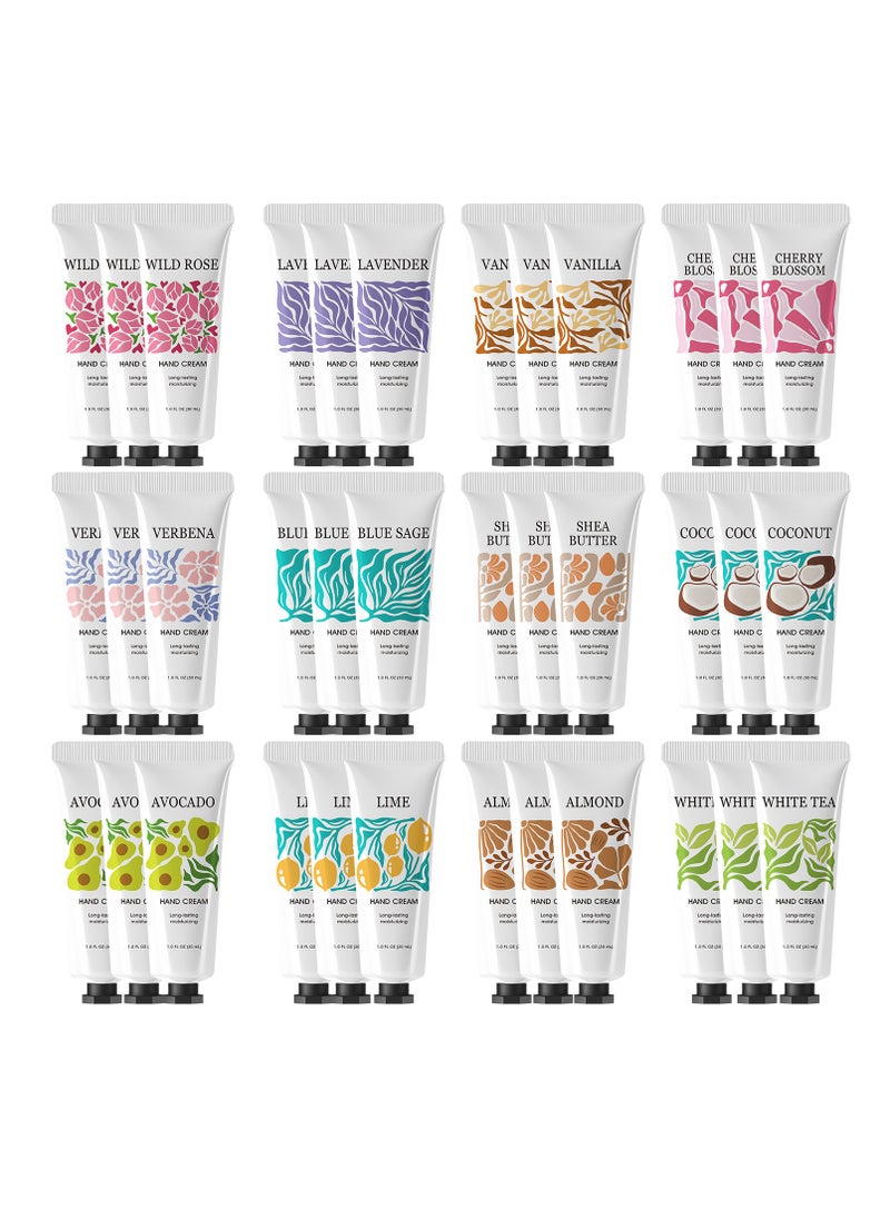 BODY & EARTH # LOVE 36 Pack Hand Cream for Women Gifts Moisturizing Hand Lotion Cream For Dry Hands Bulk Mini Hand Lotion Gift Sets For Mother's Day