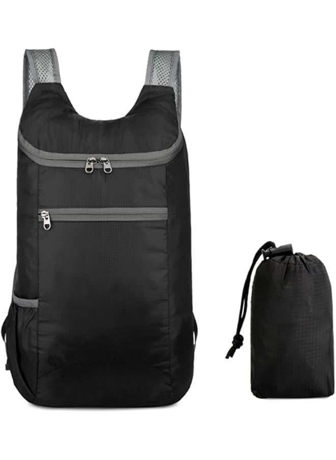 promass Foldable Backpack,20L Lightweight Waterproof Travel Hiking Backpack for Outdoor Sports Camping Daypack Bag (Black)