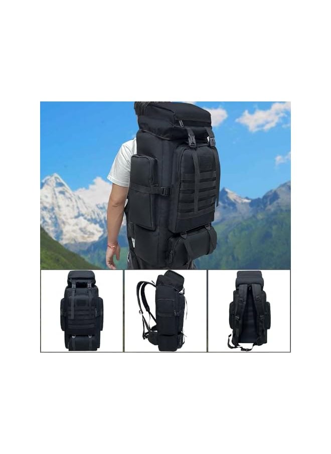 promass 80L 100 litres Camping Hiking Backpack, Extra Large Travel Backpack Men, Waterproof Oversized Tactical Backpack for Men Women, Lightweight Molle Military Rucksack Outdoor Traveling Daypacks