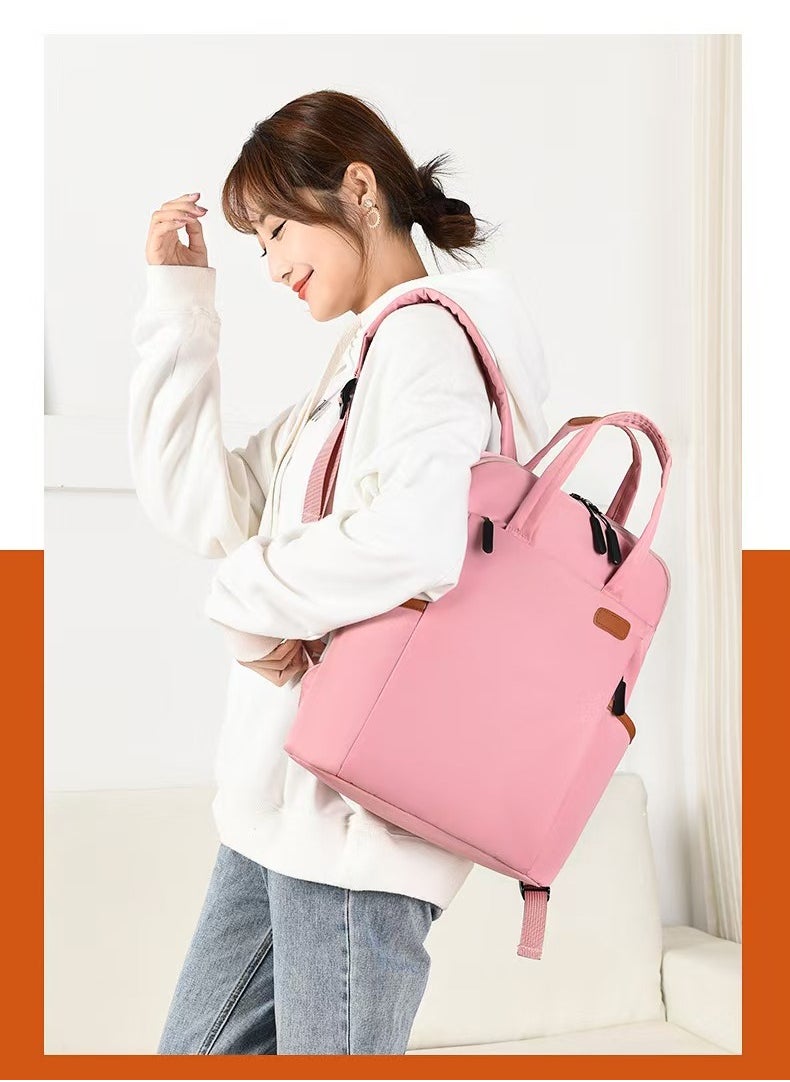 Men's and women's laptop backpacks in pink