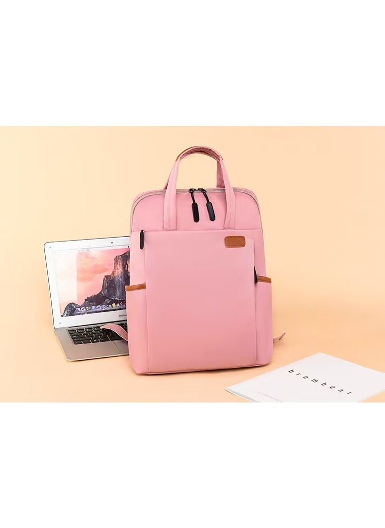 Men's and women's laptop backpacks in pink